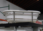 Vintage bathtub high up on display